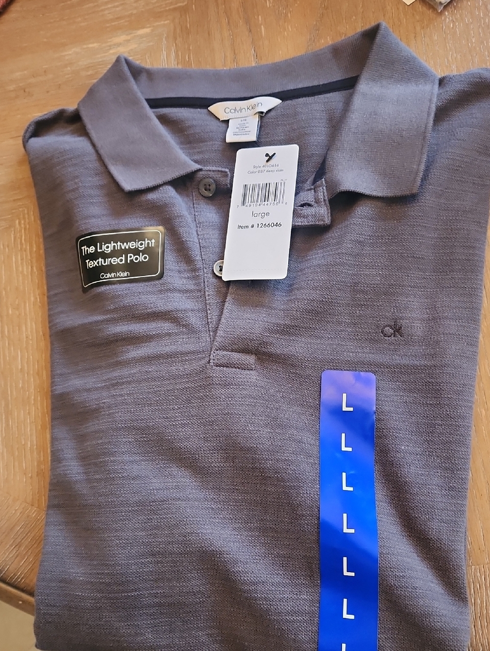 Calvin Klein Men's Textured Polo Shirt - Gray